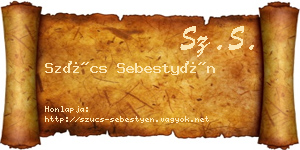 Szűcs Sebestyén névjegykártya