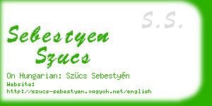 sebestyen szucs business card